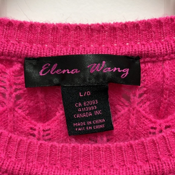 Elena Wang Pink Textured Sweater - Large - Picture 2 of 5